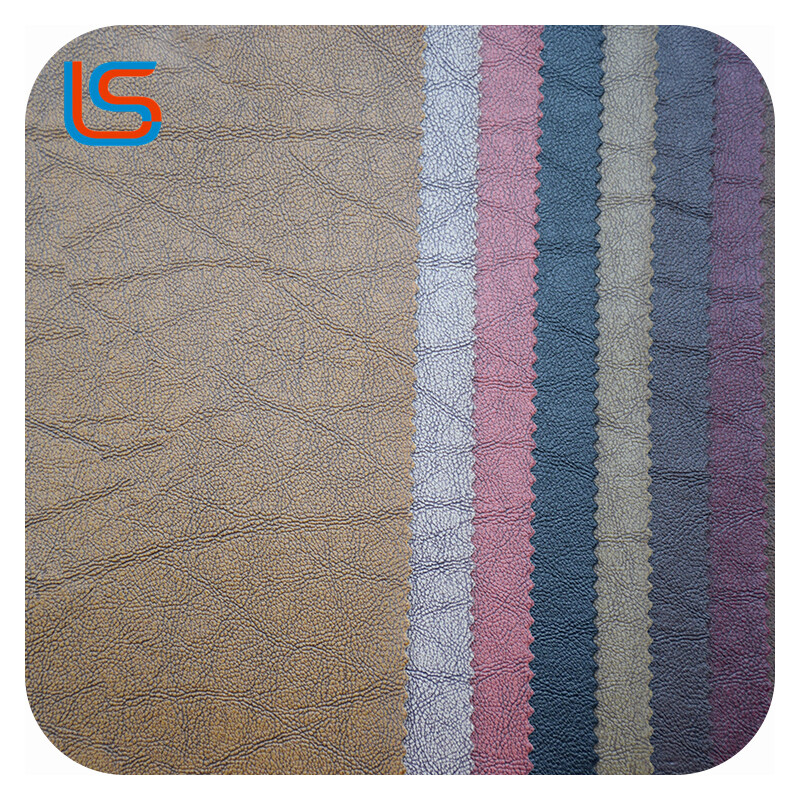 HC#O Aged Surface Decorative Artificial Leather Soft Packing Sofa Fleece Backing Retro Charm