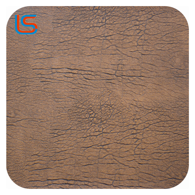 HC#P Distressed Finish Decorative Leather for Sofa Soft Packing Fleece Backed Anti Abrasion