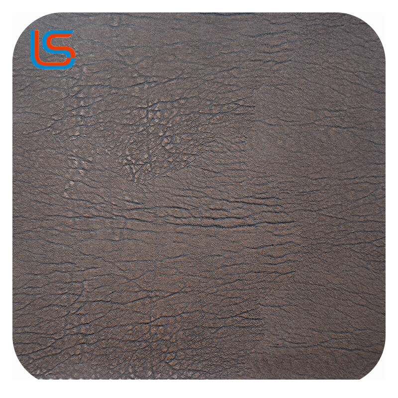 HC#P Distressed Finish Decorative Leather for Sofa Soft Packing Fleece Backed Anti Abrasion