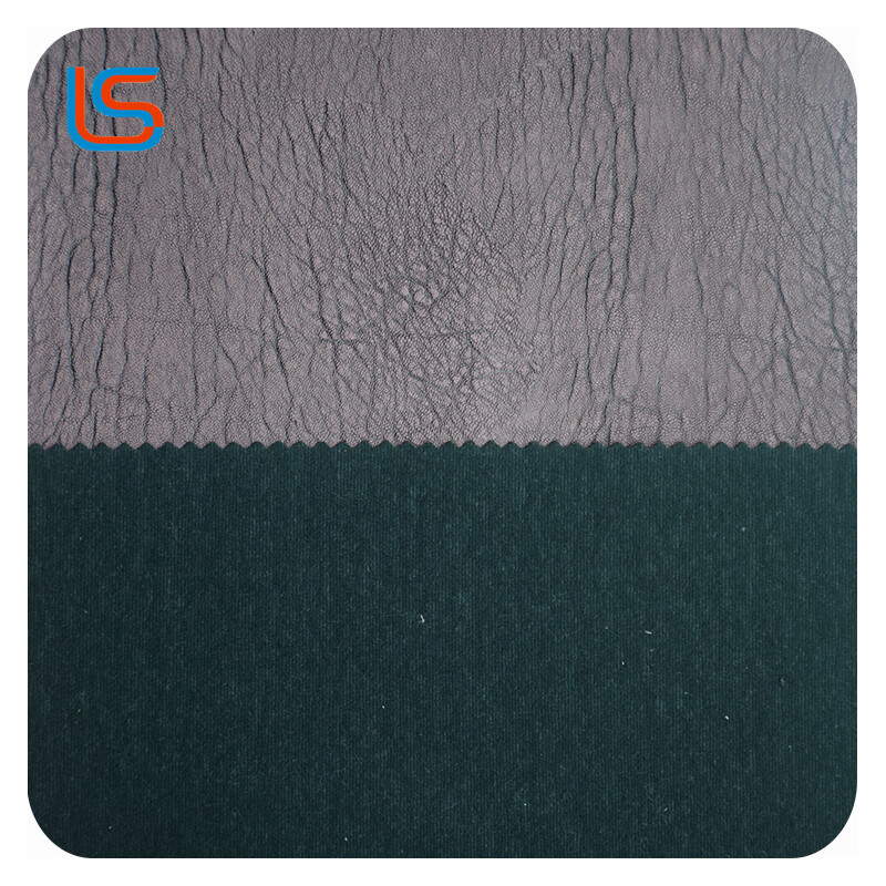 HC#P Distressed Finish Decorative Leather for Sofa Soft Packing Fleece Backed Anti Abrasion