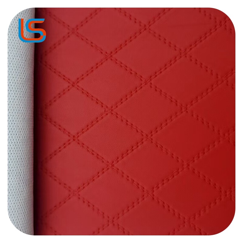 ZL#Z245 0.9MM 6.5M Fish Scale Backing PVC Artificial Leather for Sofa High Elasticity Abrasion Resistant