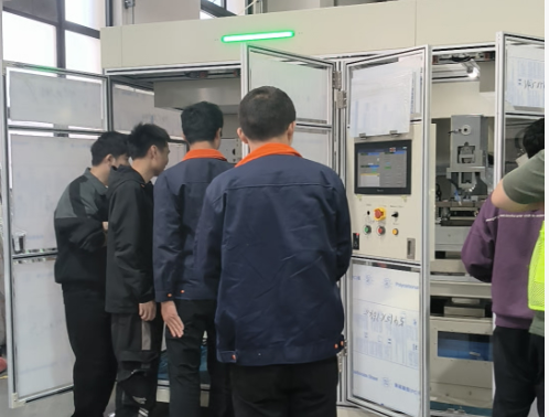 U.S. Client On-Site FAT for Electrode Die Cutting Machine