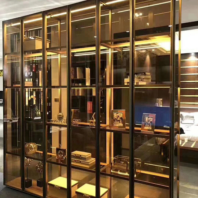 Stainless steel display wine cabinet display rack light luxury basement wine cabinet private wine cabinet home wine cabinet