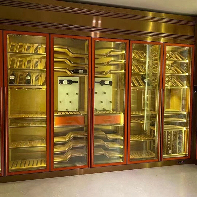 Luxury Reserve Edition Stainless Steel Constant Temperature Wine Cabinet Custom Store Commercial Wine Wine Dealer Stainless Steel Wine Cabinet