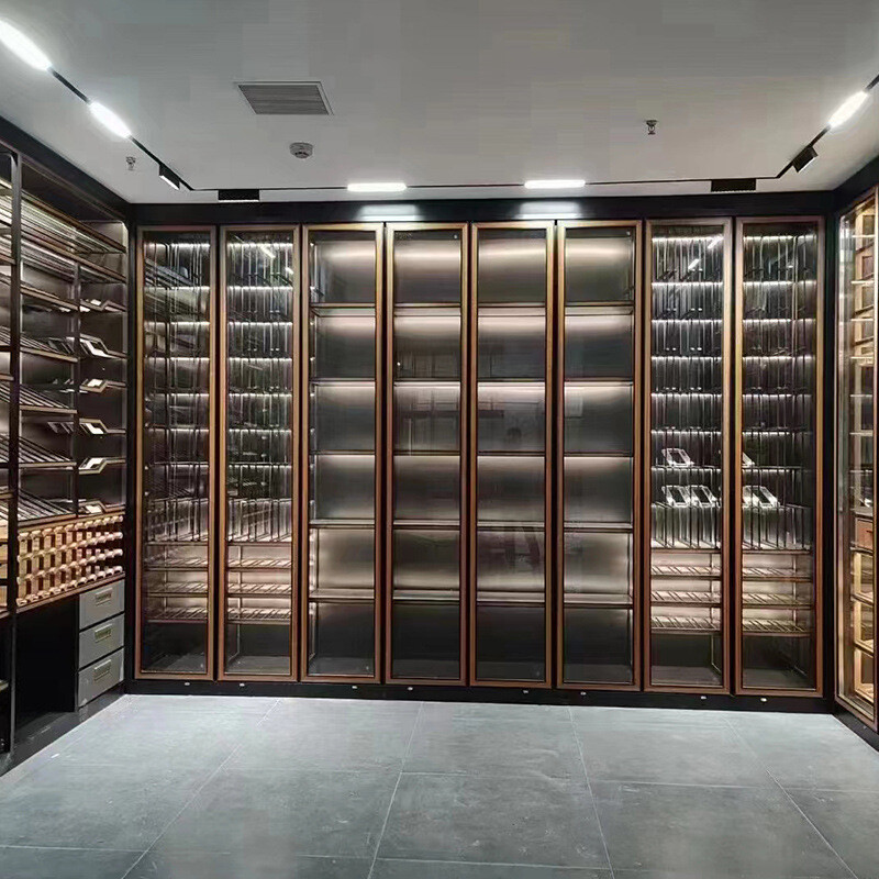 Stainless steel wine cabinet display rack, liquor display cabinet, tobacco wine cabinet, villa wine cellar wine cabinet