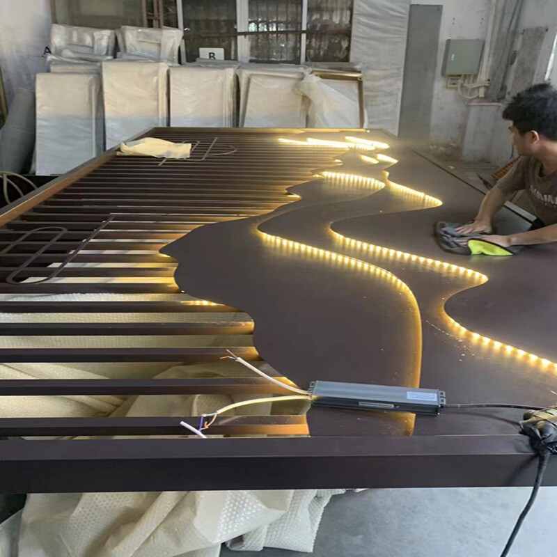 Villa entrance, entrance frame, courtyard background wall, feng shui wall, door partition, stainless steel screen