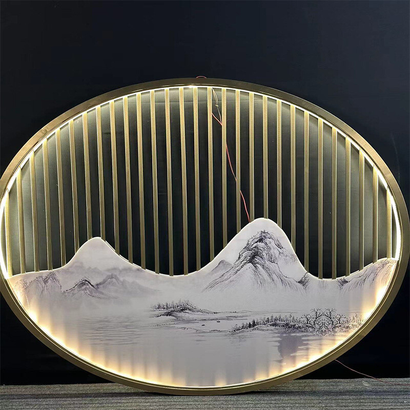 Stainless steel screen, hotel partition, aluminum carving, hollow metal rockery, grille, courtyard rockery decoration