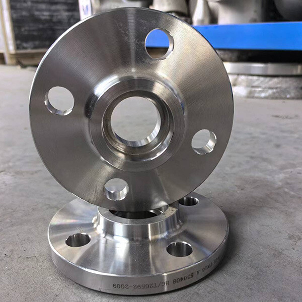 Flange with neck for flat welding