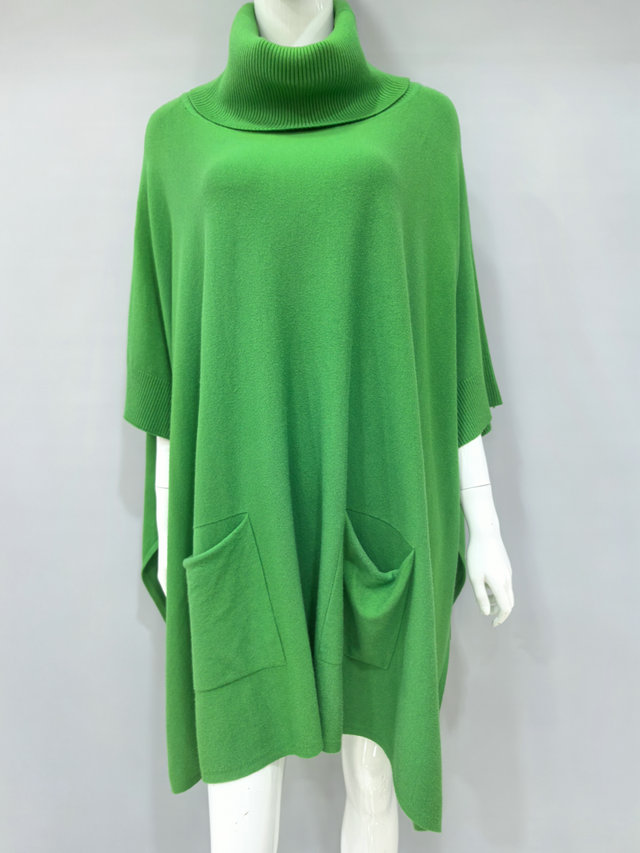Loose fit high neck