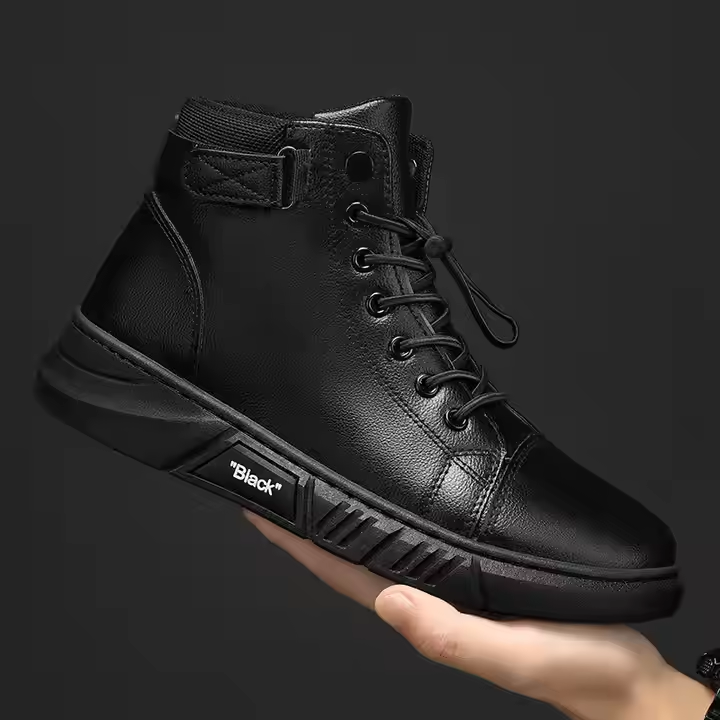 Men's Autumn New British Men's Boots Fashionable Casual High Top Men's Shoes Trendy Cargo Leather Boots