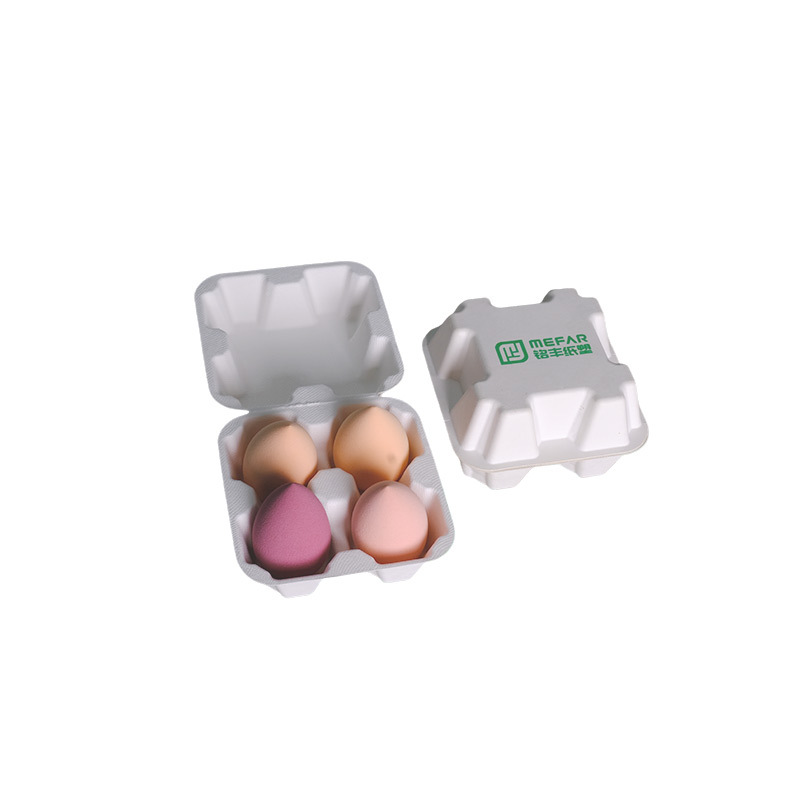 Customized paper holders for cosmetic balls (eggs) - paper molded pulp egg boxes - cosmetic makeup ball paper holders - cosmetic pulp paper