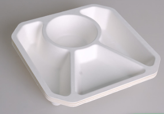 Environmentally friendly disposable fast food plates - four compartments paper plates with compartments, thickened pulp paper plates, eco-friendly fast food plates, serving plates for dishes. Environmentally friendly disposable fast food plates - four compartments paper plates with compartments, thickened pulp paper plates, eco-friendly fast food plates, serving plates for dishes.