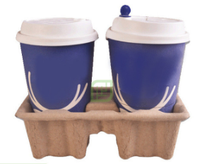 Pulp molded packaging manufacturer - Coffee cup, milk tea cup packaging - Pulp cup holder for packaging, environmentally friendly dry pressing and wet pressing paper tray