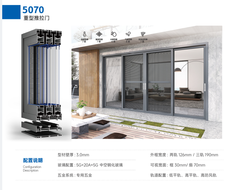 Broken bridge outer and inner flat frame window screen integrated window