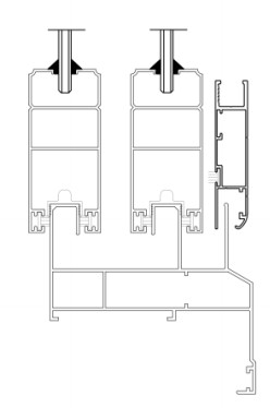 83 NON-BROKEN BRIDGE TWO-TRACK PUSH AND PULL WINDOW (BAG SET) 