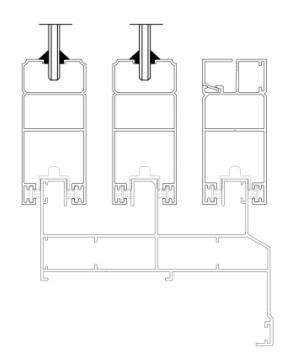 105 NON-BROKEN BRIDGE THREE-TRACK PUSH AND PULL WINDOW (BAG SET )