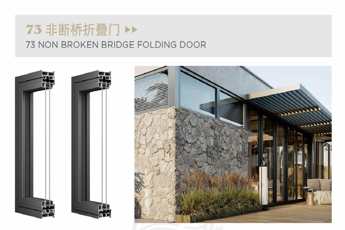 bi  fold doors/folding concertina doors/Non Broken Bridge Folding Door​​/Glass Door/Aluminum Glass Door/Aluminum Frame