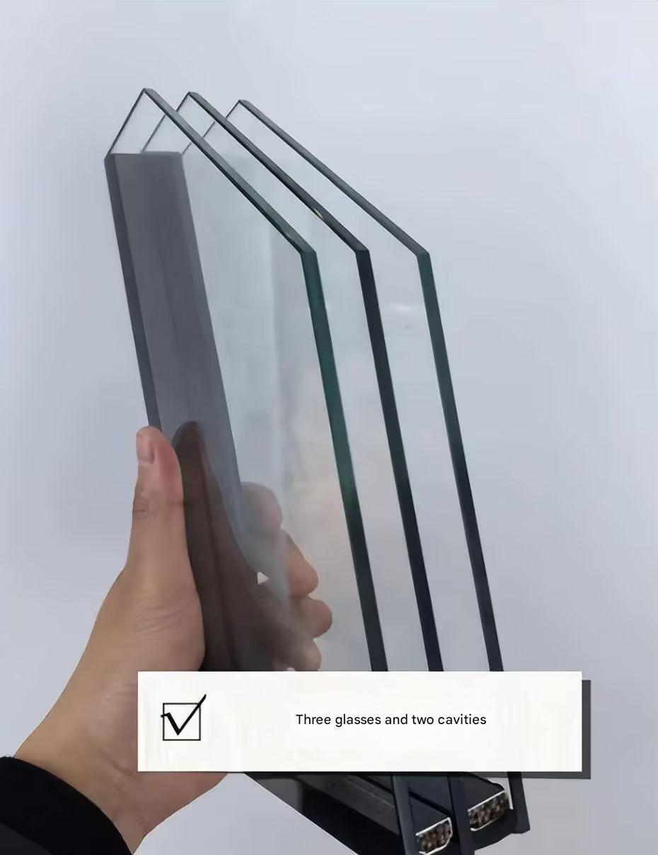 Three glasses and two cavities Three glasses and two cavities