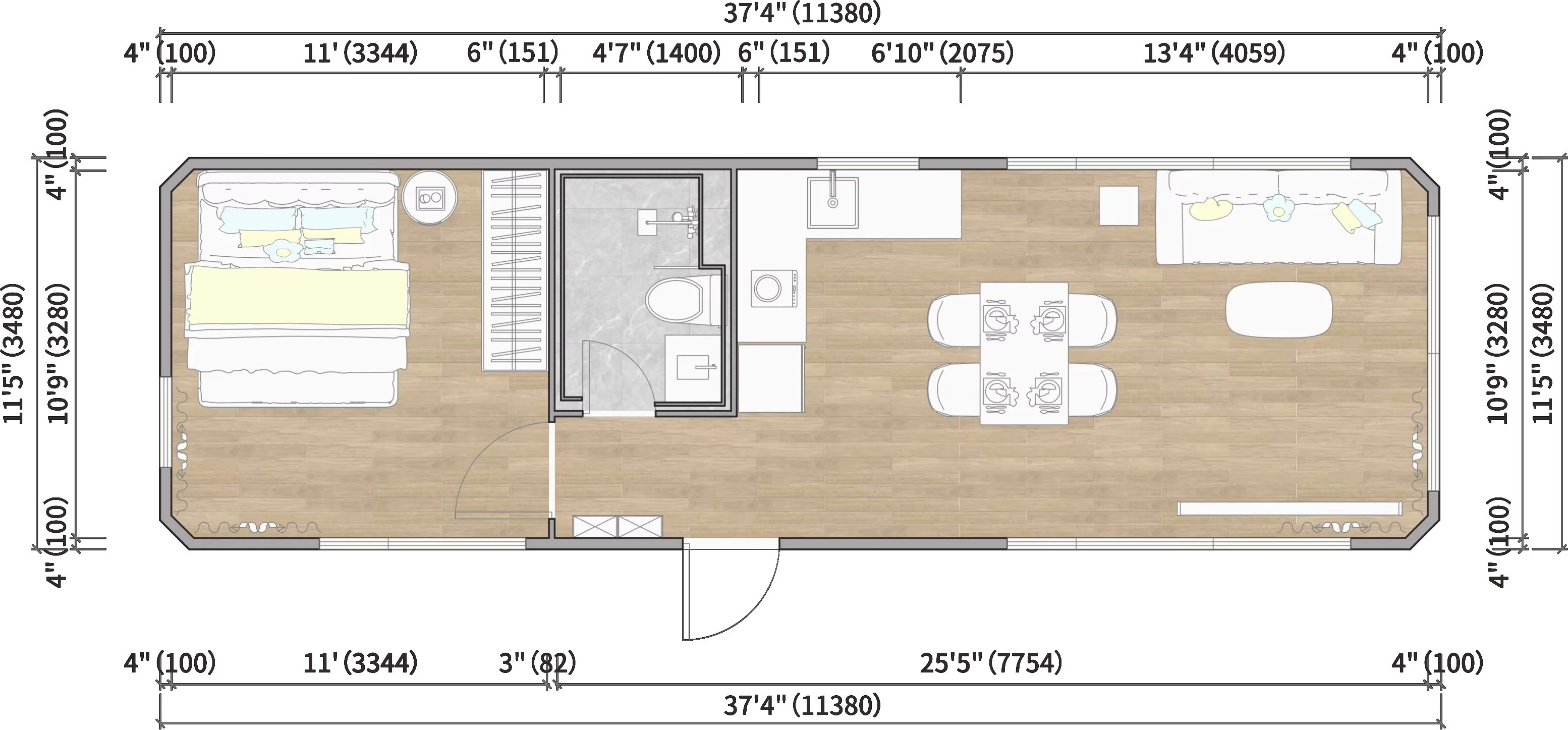 Prefabricated modular luxury space cabin