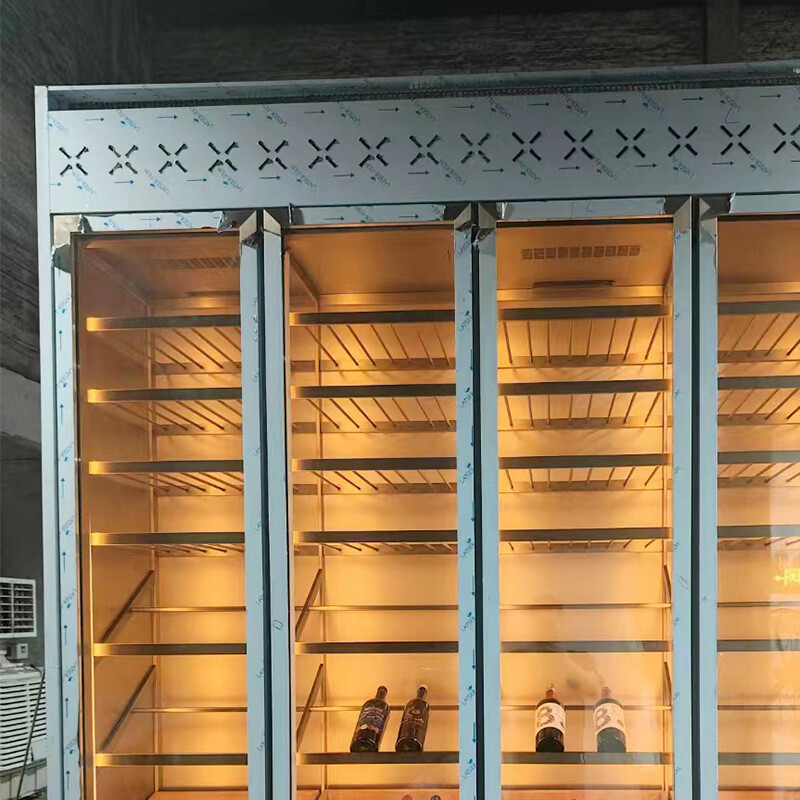 Stainless steel thermostatic wine cabinet Villa wine shelf foreign wine cellar decoration cigar constant humidity glass wine cabinet