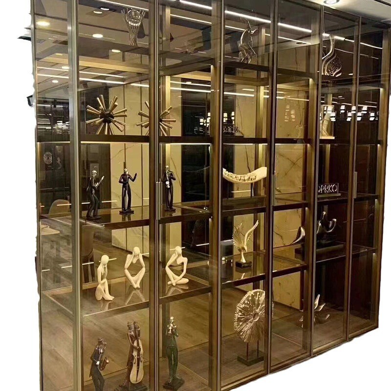 Stainless steel display wine cabinet display rack light luxury basement wine cabinet private wine cabinet home wine cabinet