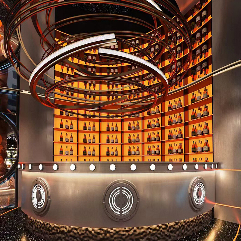 Stainless steel wine cabinet display rack, liquor display cabinet, tobacco wine cabinet, villa wine cellar wine cabinet