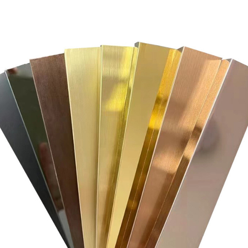Stainless steel decorative baseboard edging strips Living room metal ceiling titanium bars hotel background wall edge strips