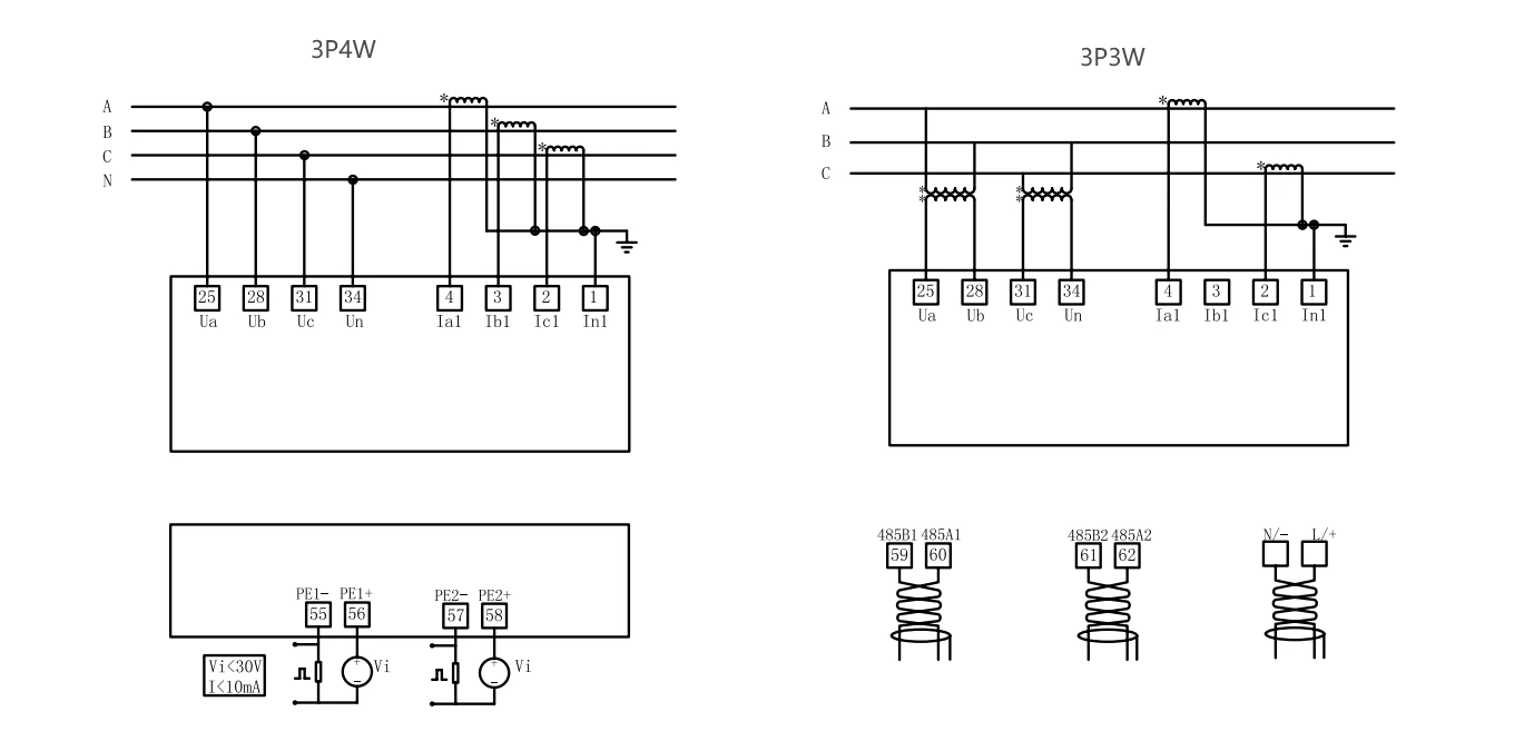 heyuan multi circuit energy meter DZS900_wring.png