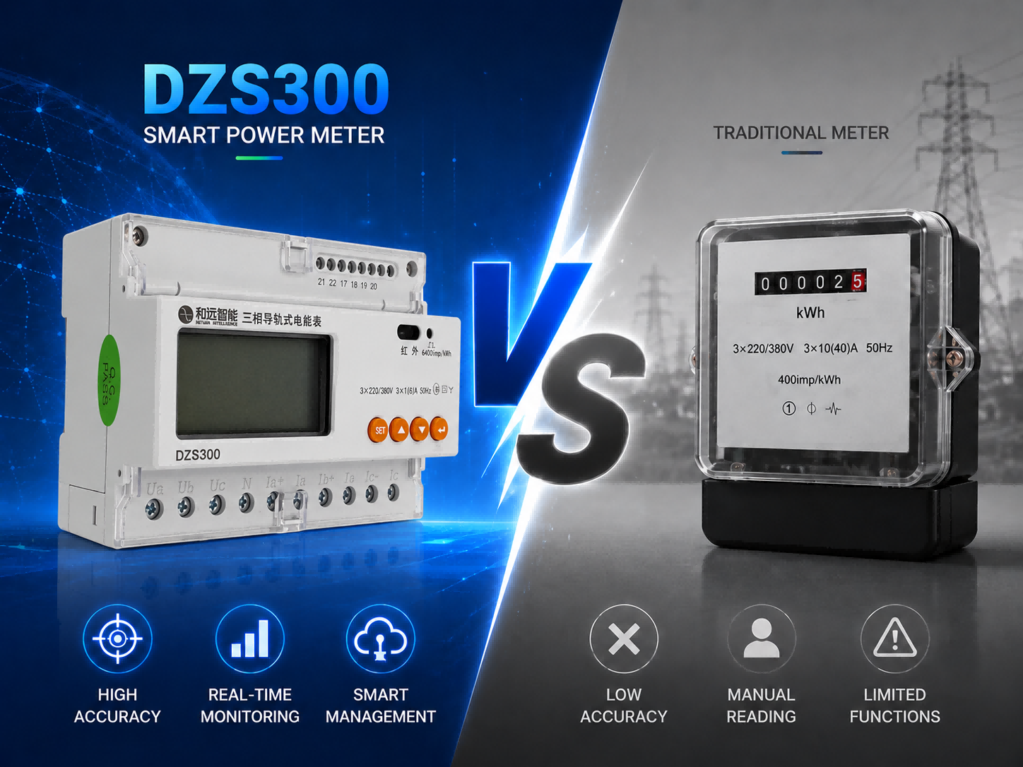 Efficiency Comparison: Heyuan Intelligence's High Quality 3 Phase Power Meter vs Traditional Solutions