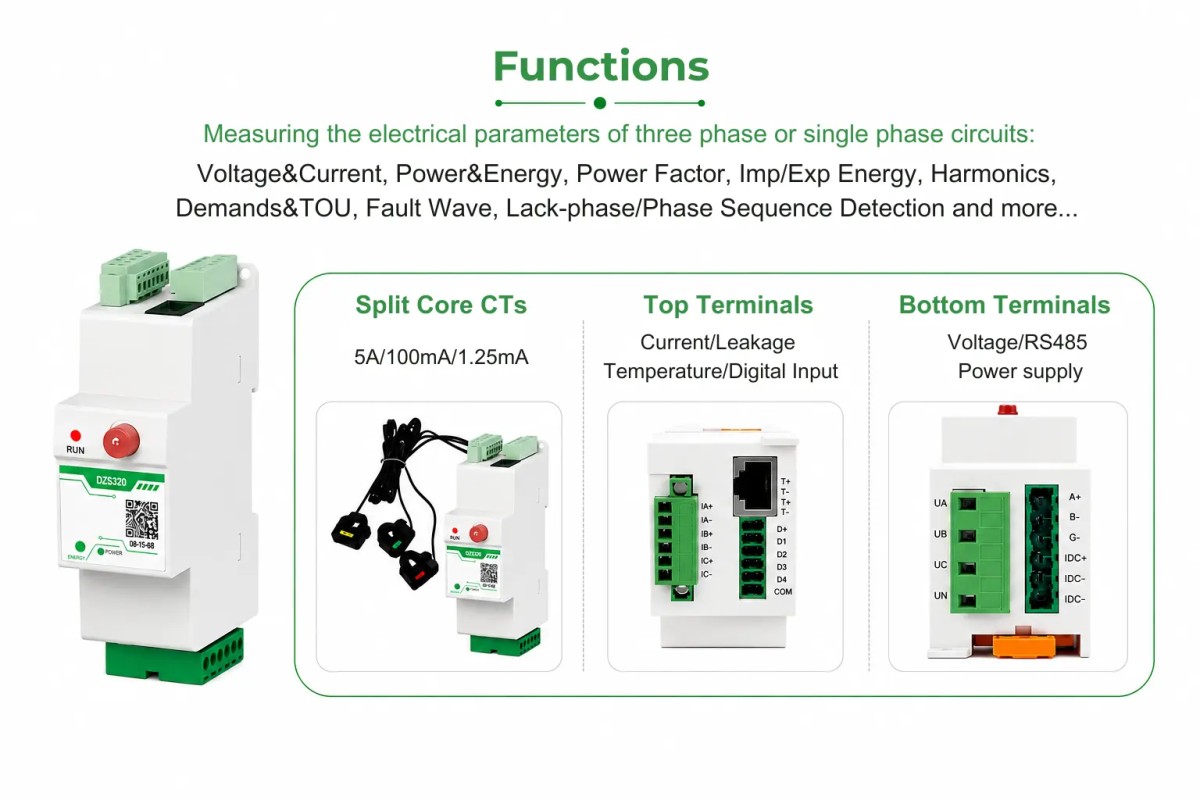 DZS320 Three phase din rail energy meter functions 2 (2) DZS320 Three phase din rail energy meter functions 2 (2)