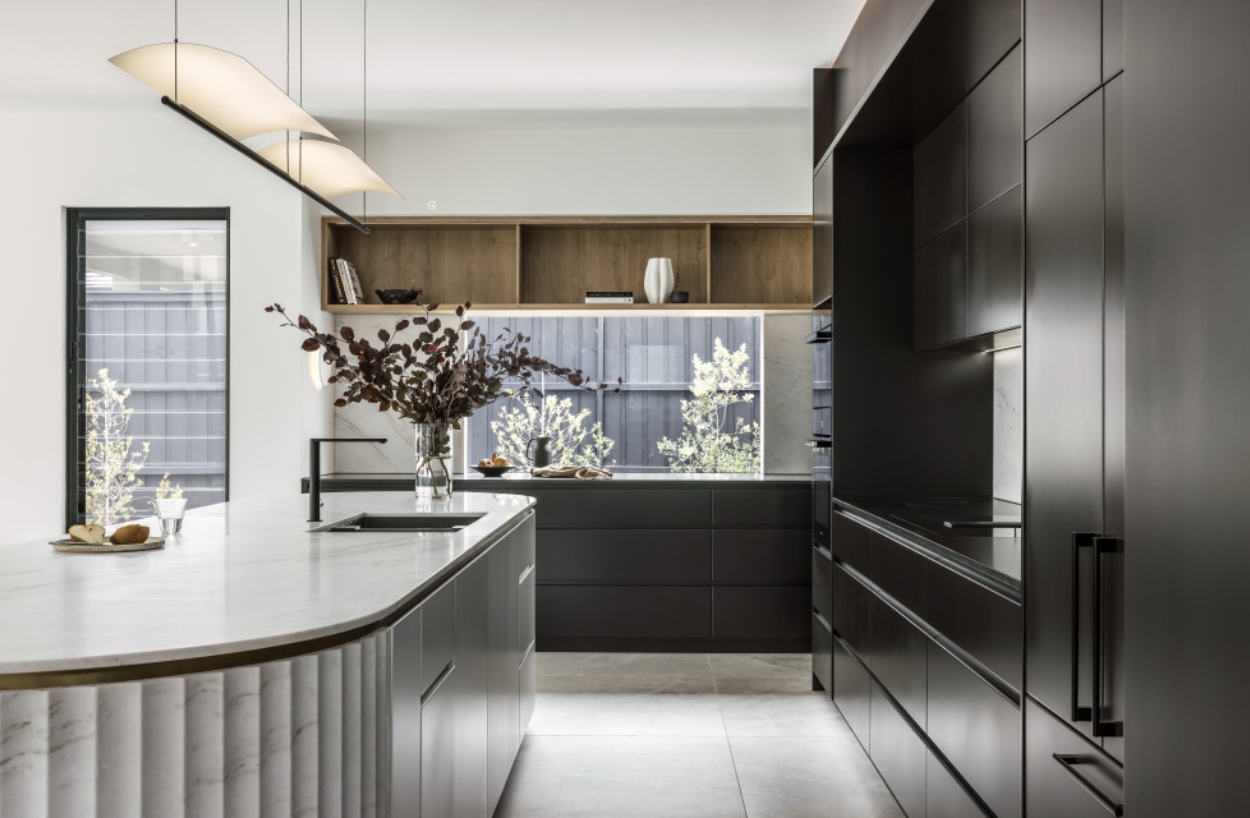 Modern Light Luxury Kitchen with Marble and Functional Storage