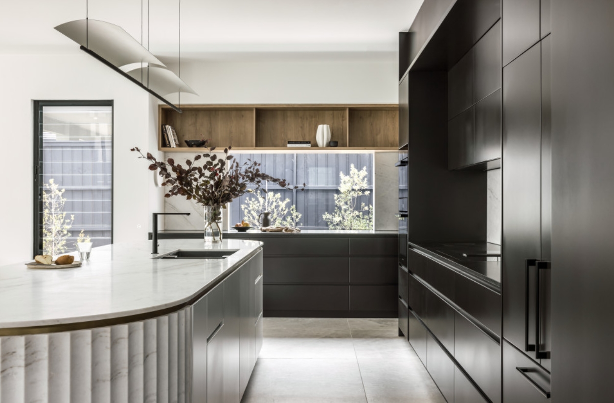 Modern Light Luxury Kitchen with Marble and Functional Storage