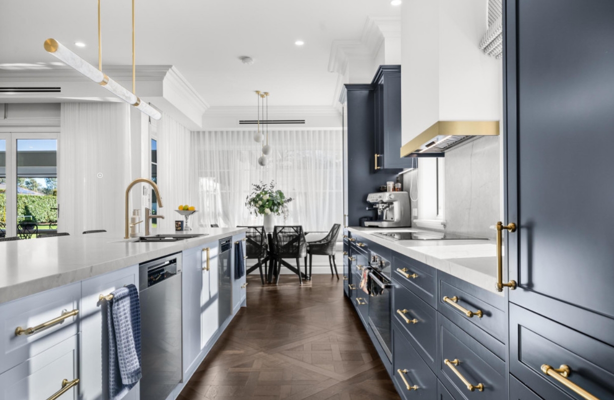 Serene Sea and Sky Inspired Interior with Crafted Floors