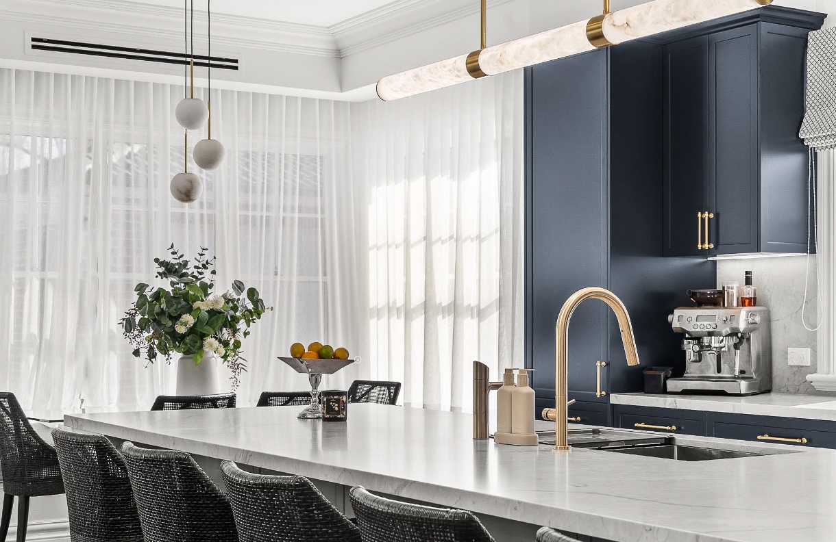 Serene Sea and Sky Inspired Interior with Crafted Floors