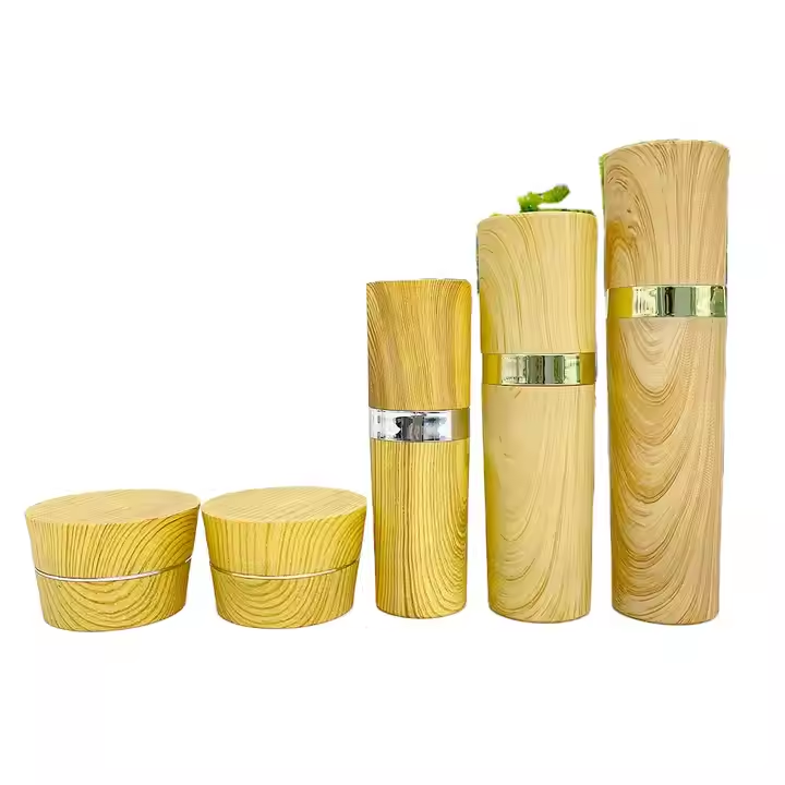 Environmental Protection 50 ml Cosmetic Scrub Container with Lid, Wooden Cap, Bamboo Bottle, Cream