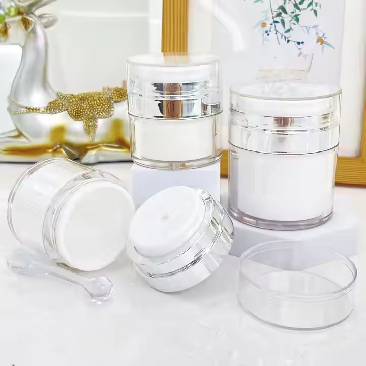 Easy-to-use luxury 15g, 30g, 50g personal care cream with air pump-free plastic refillable pump cosmetic cream dispenser bottle distributor