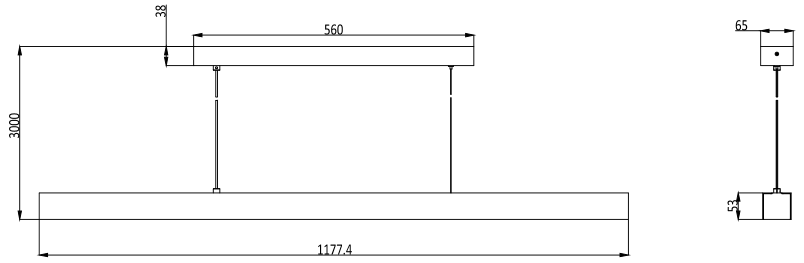 Office Up & Down Linear Pendant light 