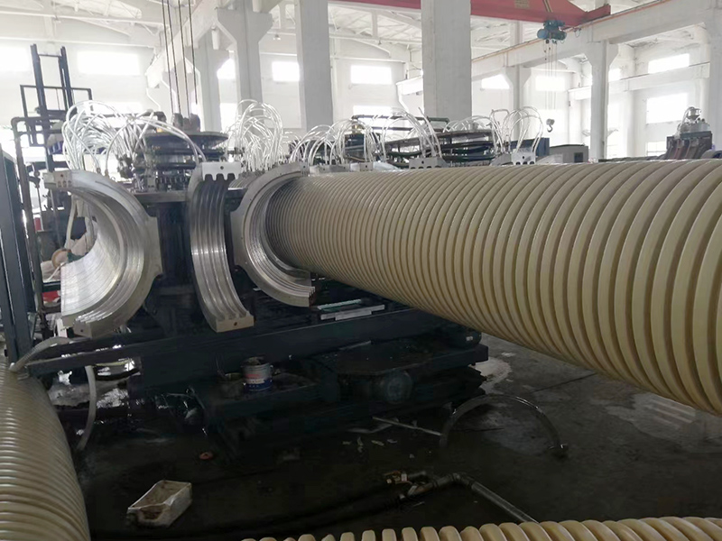 PVC High Speed Water Cooled Double Wall Corrugated Pipe Extrusion Line