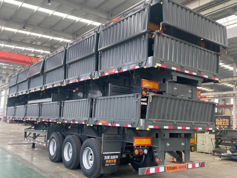side dump semi-Trailer manufacturer/three axle dump semi-Trailer/u type tipper Trailer for sale