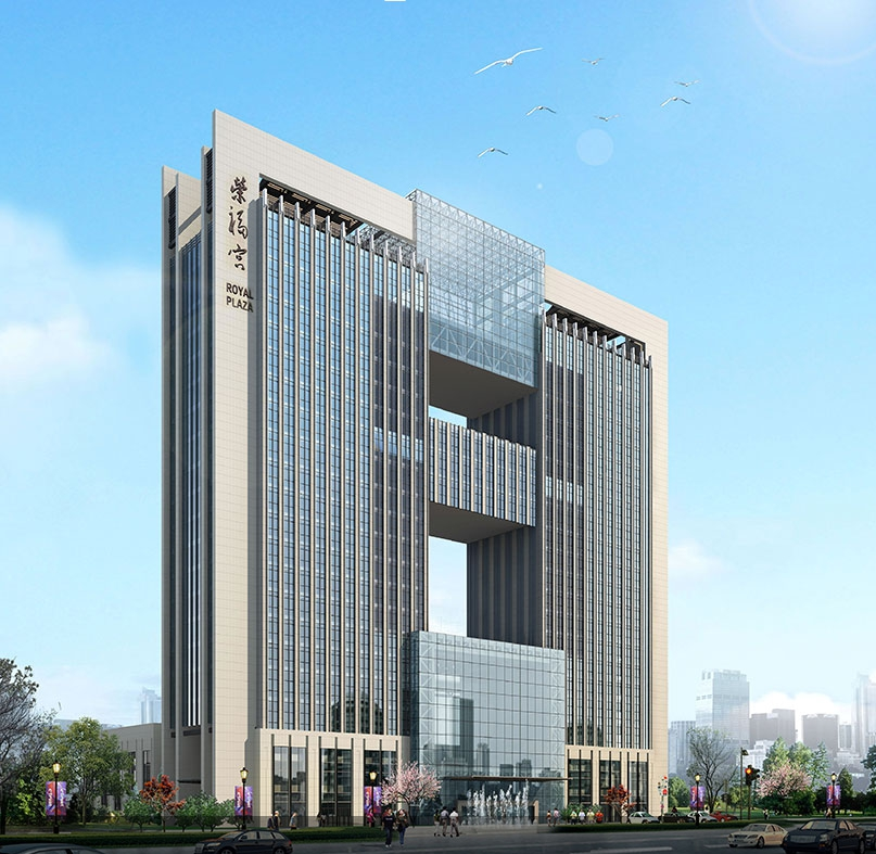 Glass curtain wall of Rongfu Palace Building in Qian'an City, Hebei Province