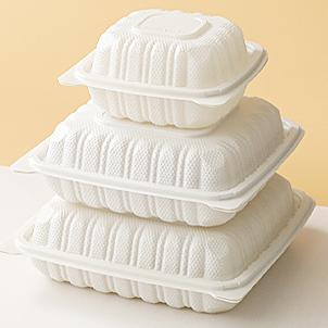 Environmental protection Corn Starch PP Takeout Container Plastic Hinged