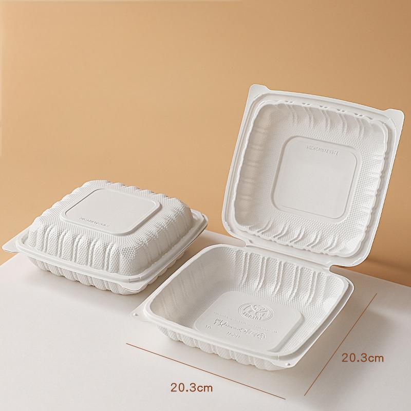Environmental protection Corn Starch PP Takeout Container Plastic Hinged