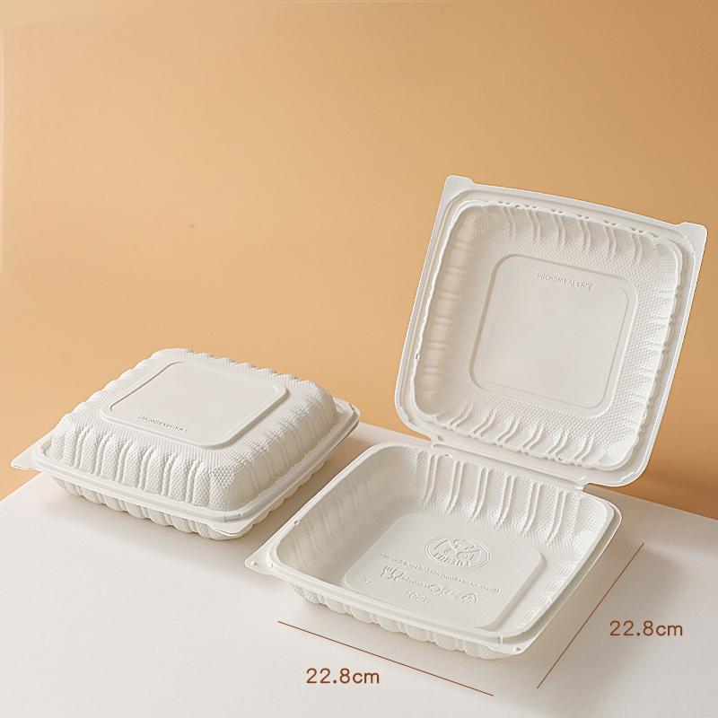 Environmental protection Corn Starch PP Takeout Container Plastic Hinged