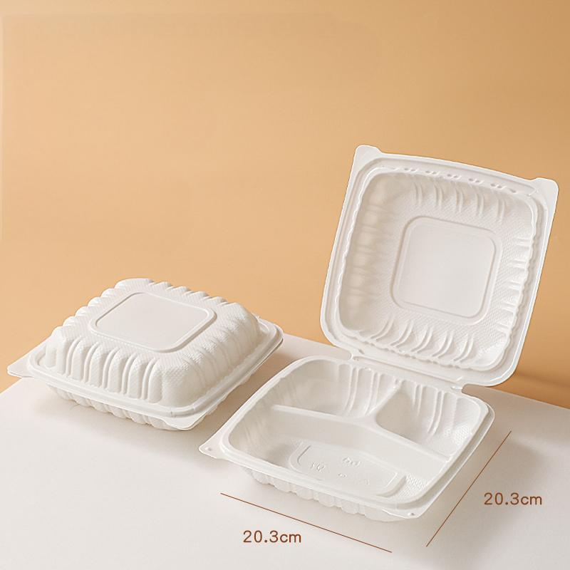 Environmental protection Corn Starch PP Takeout Container Plastic Hinged