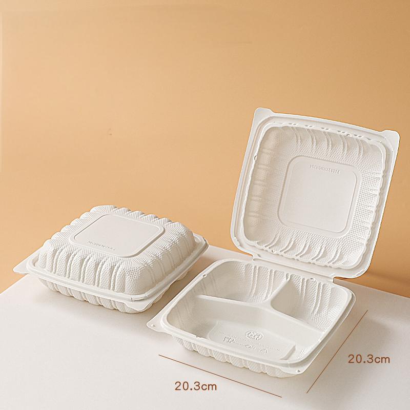 Environmental protection Corn Starch PP Takeout Container Plastic Hinged
