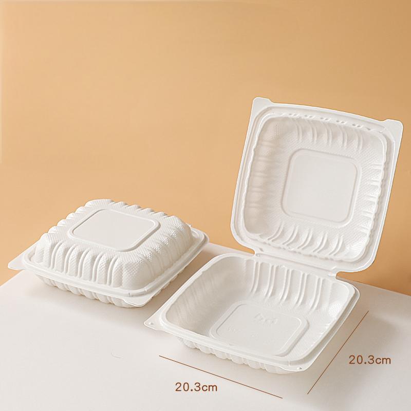 Environmental protection Corn Starch PP Takeout Container Plastic Hinged