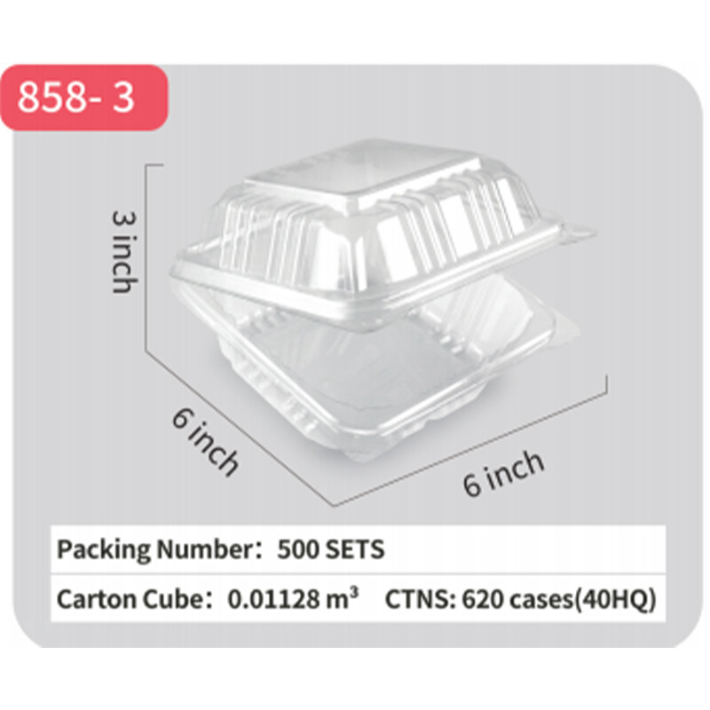  PET Takeout Container Plastic Hinged