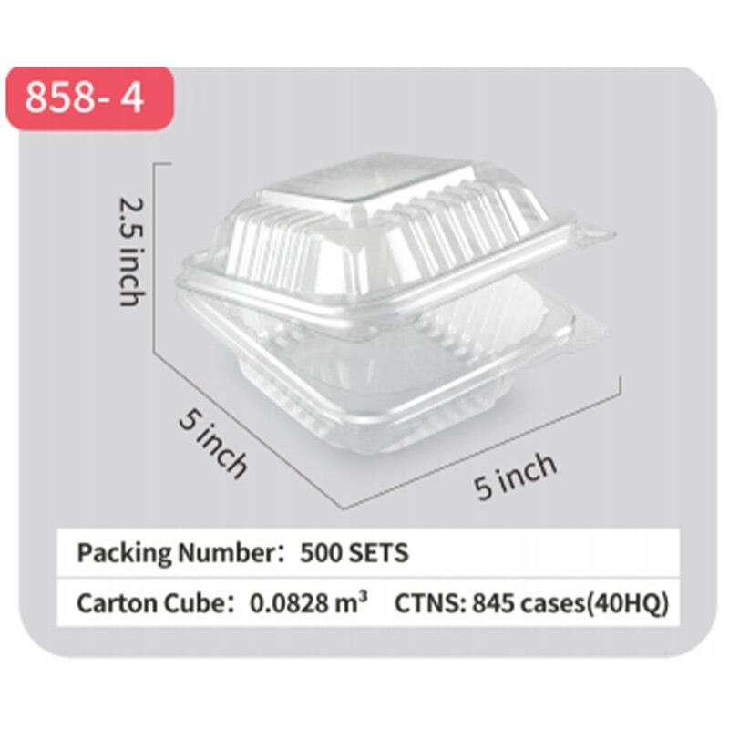  PET Takeout Container Plastic Hinged