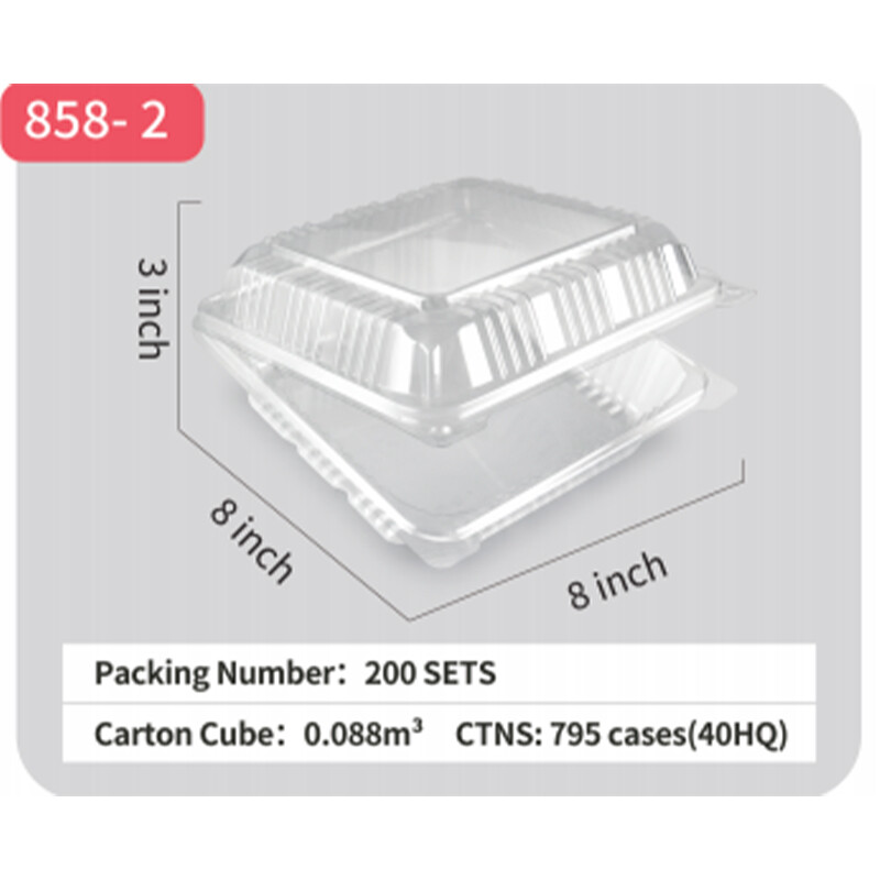  PET Takeout Container Plastic Hinged