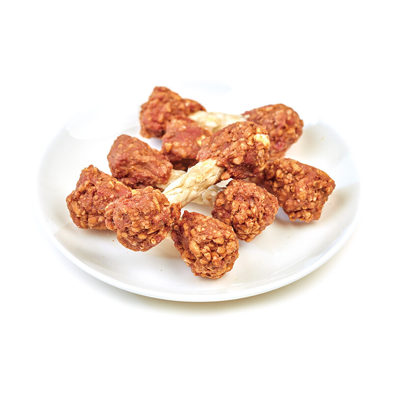 Lamb Jerky with Cooked Brown Rice Dumbbells